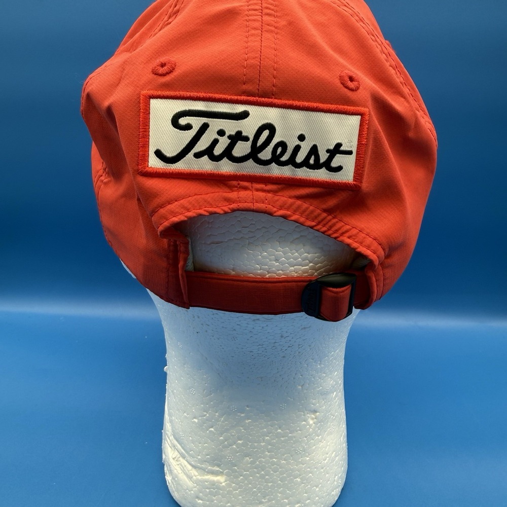 Titleist Pro V1 Golf Hat Neon Red Adjustable Strapback Cap FJ Footjoy - Picture 4 of 7